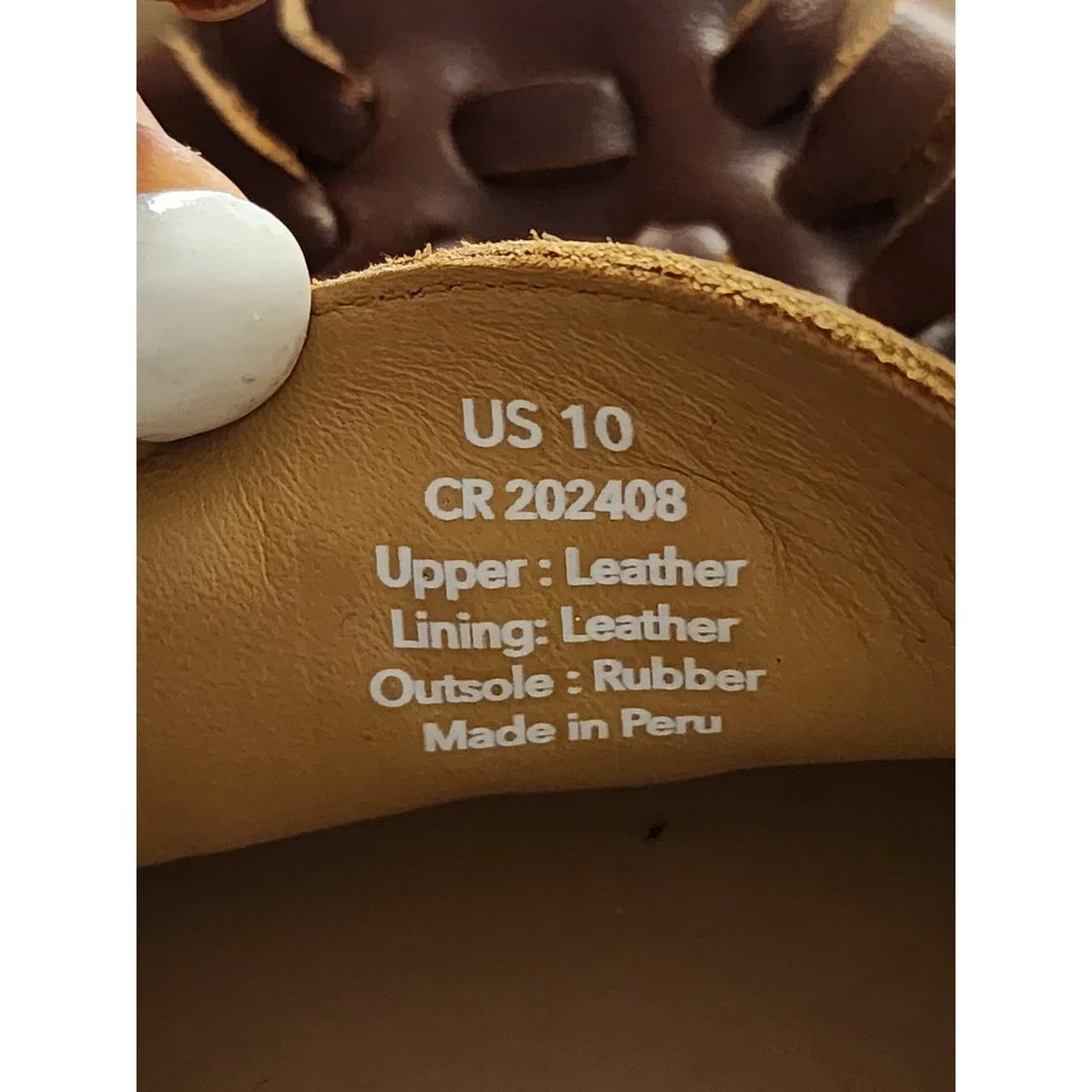 Nisolo Huarache Sandals Brandy Brown Woven Leather Flats Shoes Womens 10
